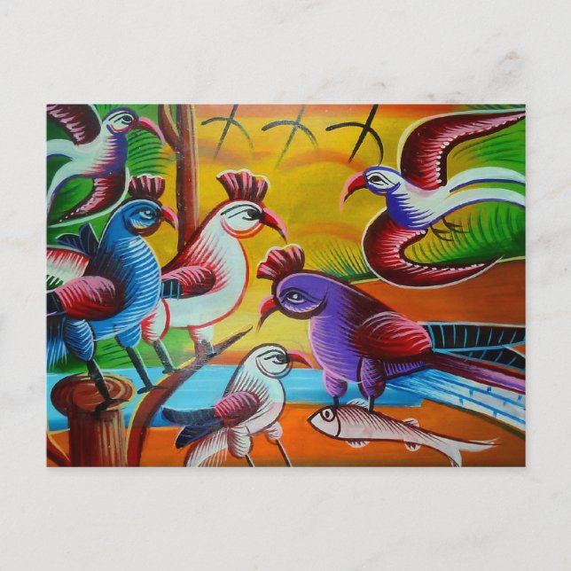 Carte postale d'oiseau RickshawArt (Devant)