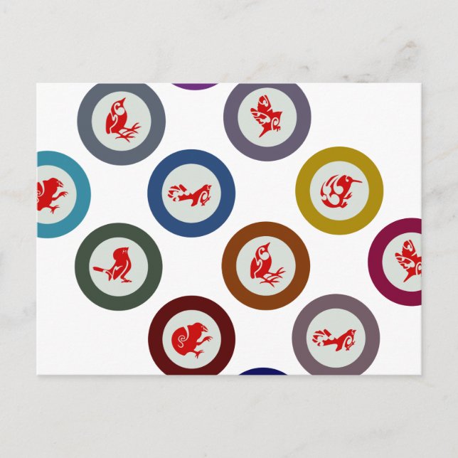 Carte postale d'oiseaux néo-zélandais (Devant)