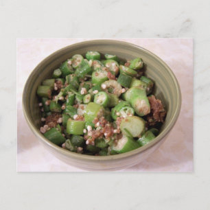 Carte postale d'okra frit