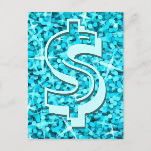 Carte postale "dollar bleu" Glitz