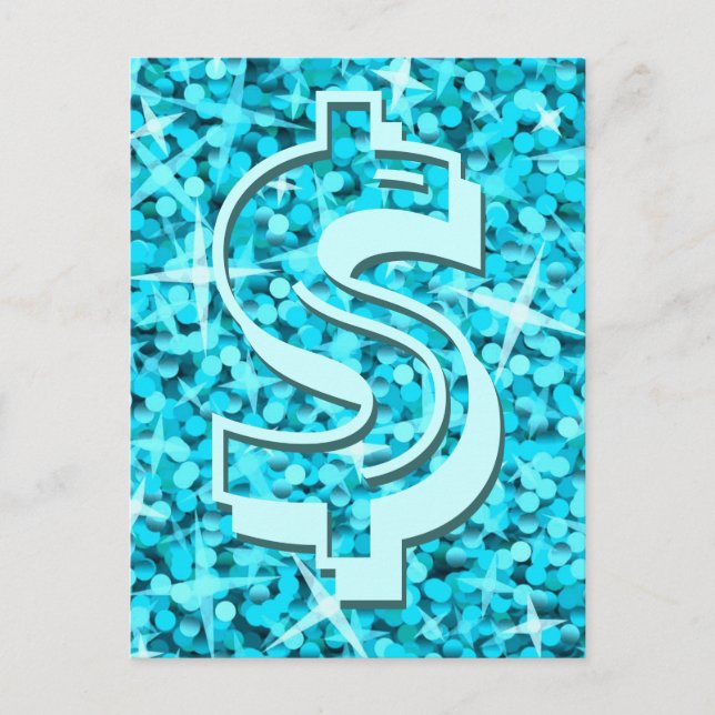 Carte postale "dollar bleu" Glitz (Devant)