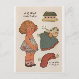 Carte Postale DOLLY DINGLE paperdoll Learn to paint Postcard