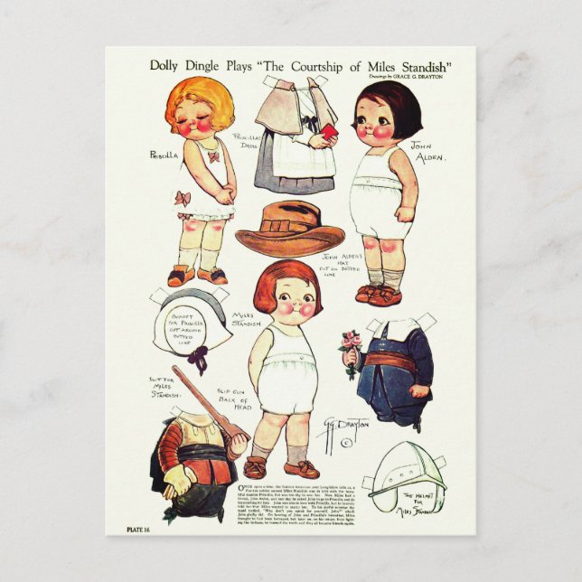 Carte Postale Dolly Dingle Play Boy and Girls Paper Dolls (Devant)