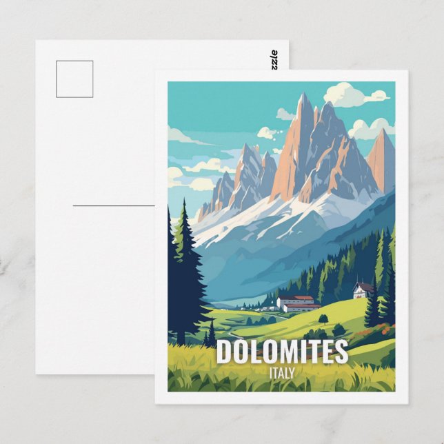 Carte Postale Dolomites Italie célèbres lieux de voyage (Devant / Derrière)