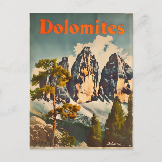 Carte Postale Dolomites Vintage (Devant)