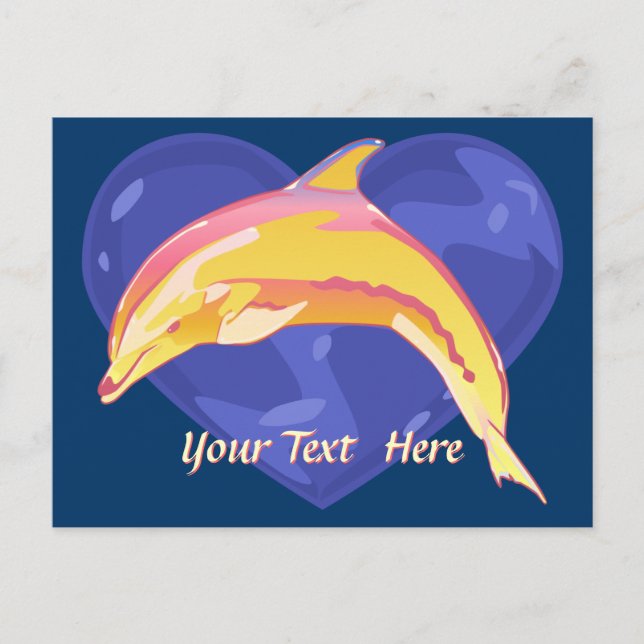 Carte postale Dolphin colorée (Devant)