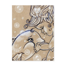 Carte postale Dolphin Mermaid