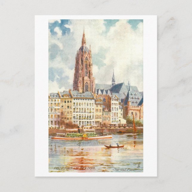 Carte Postale Dom vintage/Cathédrale Francfort Allemagne (Devant)