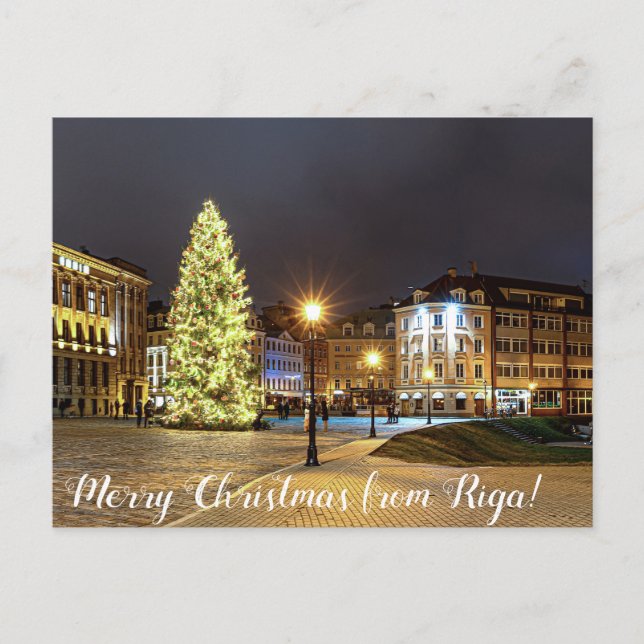 Carte Postale Dôme Carré avec sapin de Noël à Riga (Devant)