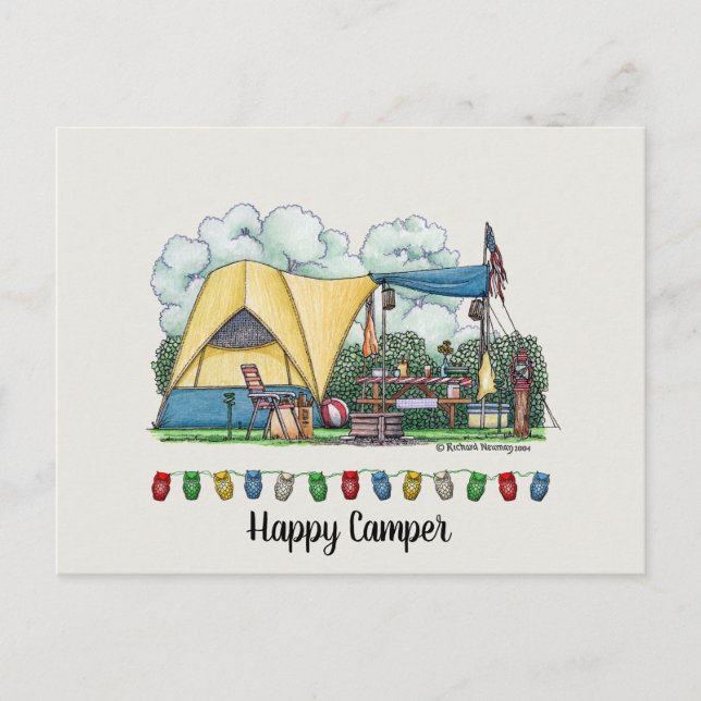 Carte Postale Dome Tent Camper Camper Vêtements de camping (Devant)