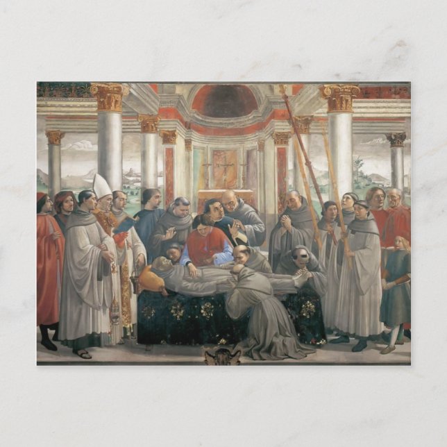 Carte Postale Domenico Ghirlandaio : La mort de saint François (Devant)