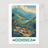 Dominica Travel Art Vintage