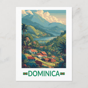Carte Postale Dominica Travel Art Vintage