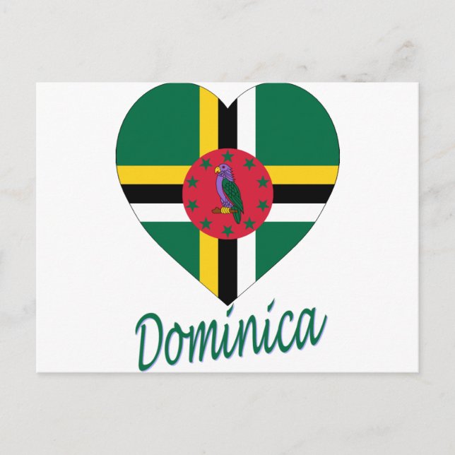 Carte Postale Dominique - Coeur du drapeau (Devant)