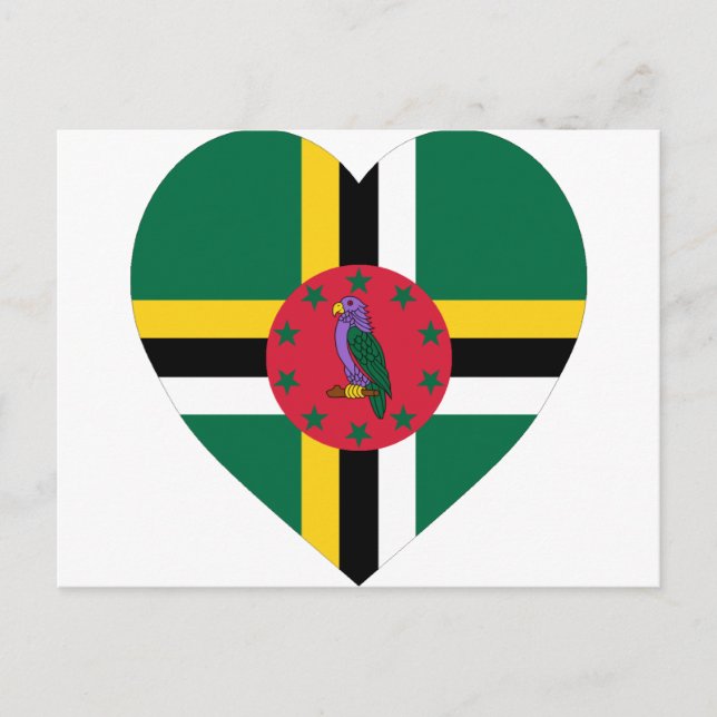 Carte Postale Dominique - Coeur du drapeau (Devant)