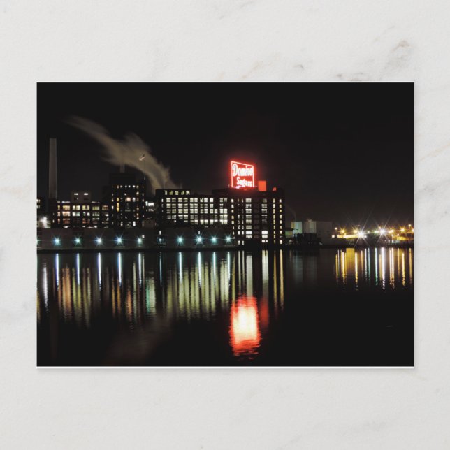 Carte Postale Domino Sugar Baltimore la nuit (Devant)