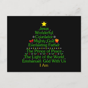Carte Postale Don de l'arbre de Noël de Jésus, les amants de Jés