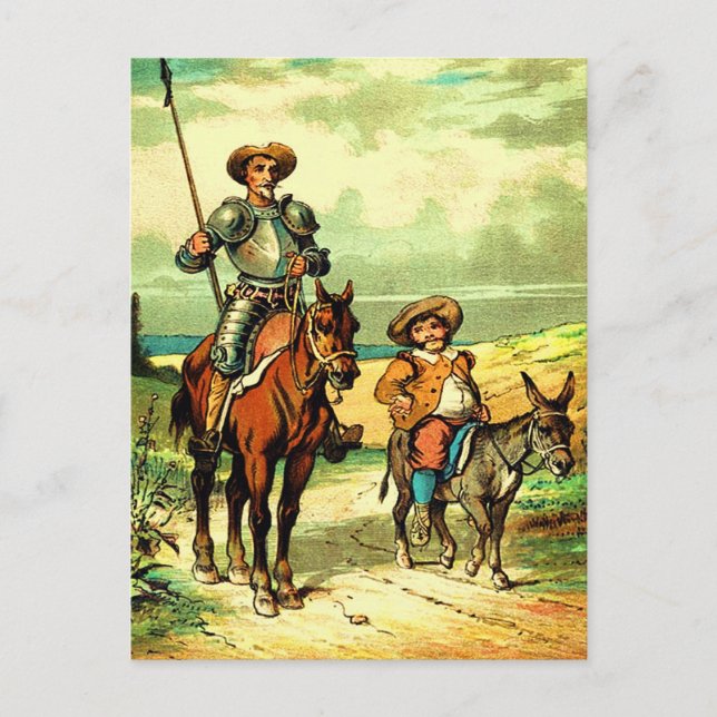 Carte Postale Don Quichotte et Sancho Panza (Devant)