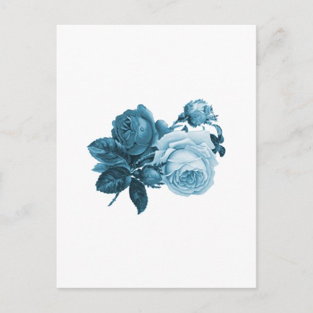 Carte Postale Don rose bleu vintage (Devant)