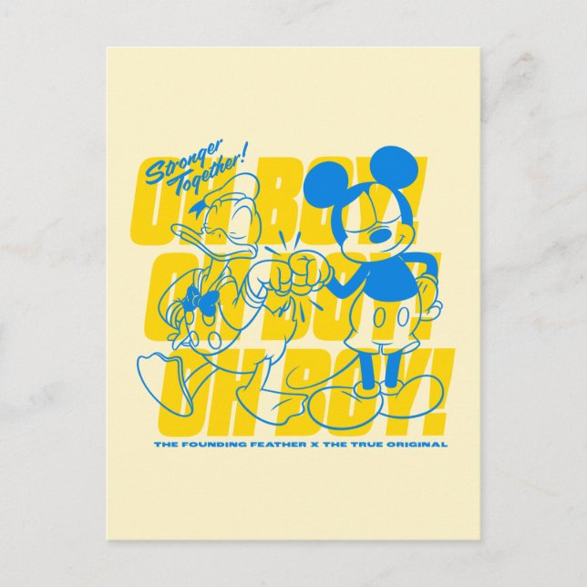 Carte Postale Donald Duck & Mickey Fist Bump Oh Boy ! (Devant)