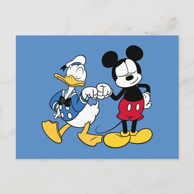 Carte Postale Donald Duck & Mickey Poing Bump (Devant)