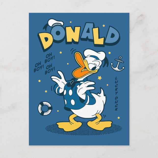 Carte Postale Donald Duck | Oh mon garçon ! Oh mon Dieu ! Lucky  (Devant)