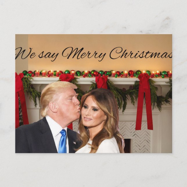 Carte Postale Donald et Melania : On dit Joyeux Noël ! (Devant)