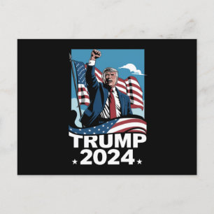 Carte Postale Donald Trump 2024 Élection américaine Drapeau amér