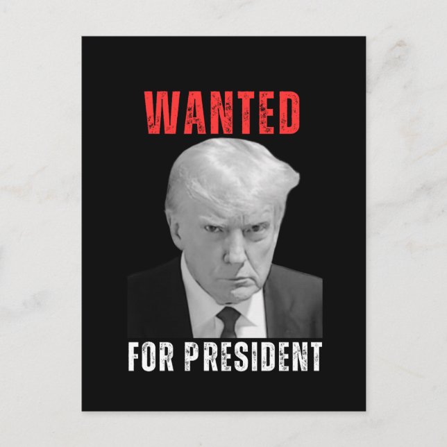 Carte Postale Donald Trump 2024 Recherché pour le président (Devant)