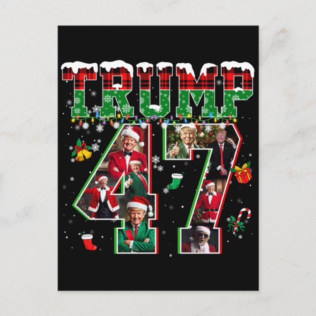 Carte Postale Donald Trump 47e président 2024 Noël Père Noël (Devant)