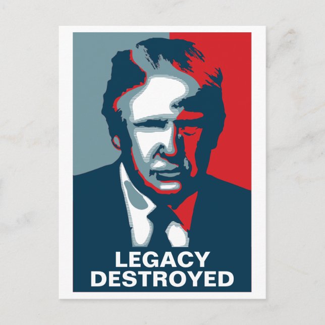 Carte Postale Donald Trump HÉRITAGE DÉTRUIT (Devant)