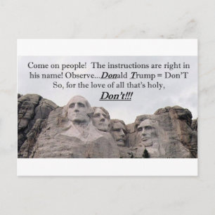Carte Postale Donald Trump = Ne Pas