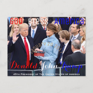 Carte Postale Donald Trump prêtant serment 20 janvier