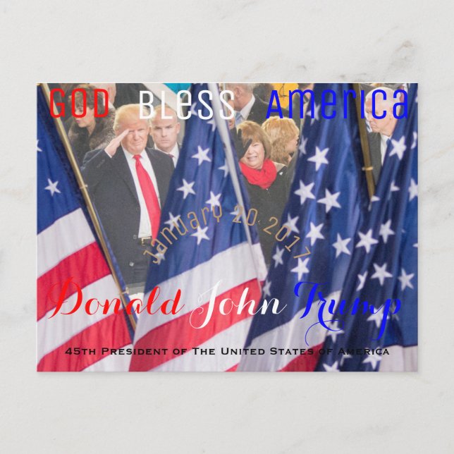 Carte Postale Donald Trump prêtant serment 20 janvier (Devant)