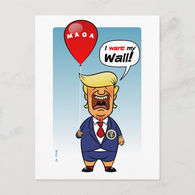 Carte Postale Donald Trump veut son mur (Devant)