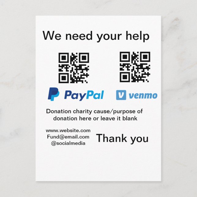 Carte Postale Donation Collection conseil pot ajouter votre q r  (Devant)