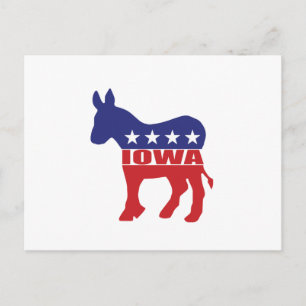 Carte Postale Donkey, démocrate de l'Iowa