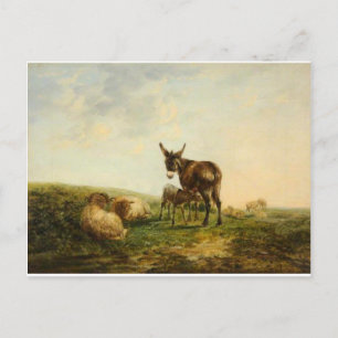 Carte Postale Donkey et Sheep par William Shayer