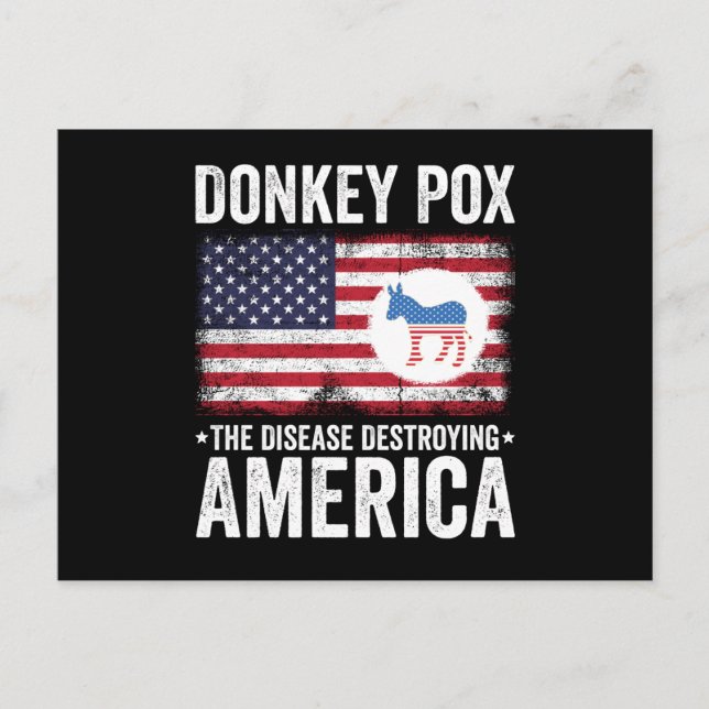 Carte Postale Donkey Pox La Maladie Détruisant L'Amérique (Devant)