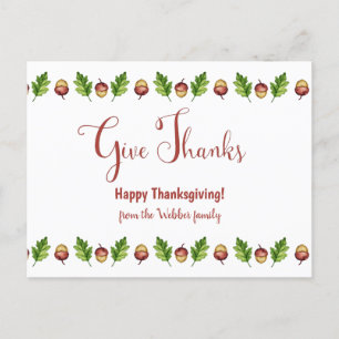 Carte Postale Donner Merci Bon thanksgiving personnalisable