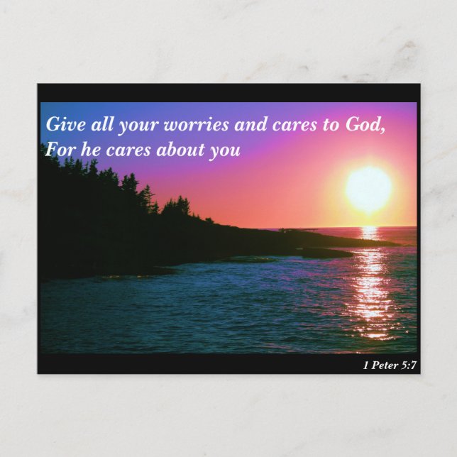 Carte Postale Donnez à Dieu toutes vos soucis et vos soucis (Devant)