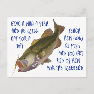 Carte Postale Donnez un poisson à un homme