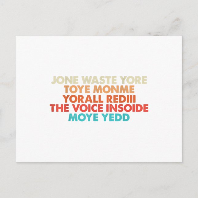 Carte Postale Don't Waste Your Time On Me I Miss You Lyric (Devant)
