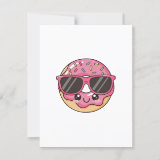 Carte Postale Donut cool avec lunettes de soleil