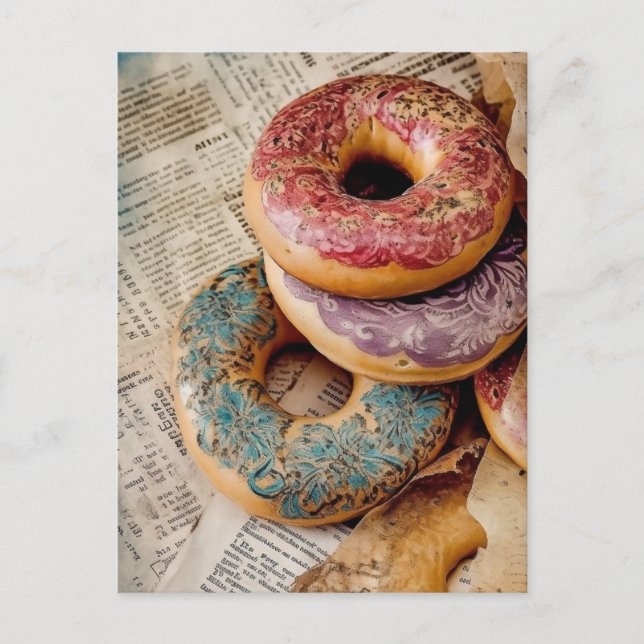 Carte Postale Donut floral (Devant)