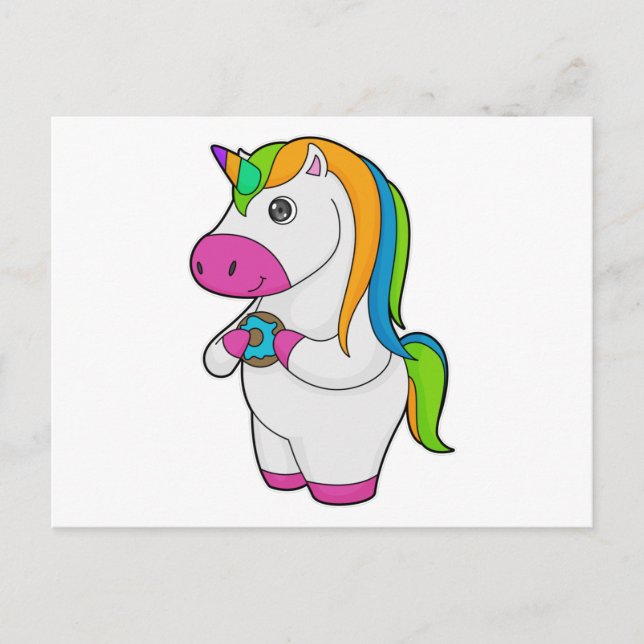 Carte Postale Donut Licorne (Devant)