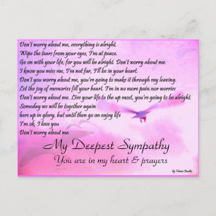 Carte Postale Don'y Worry About Me, Sympathy_Postcard