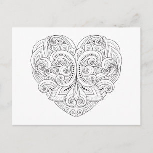 Carte Postale Doodle cardiaque Abstrait