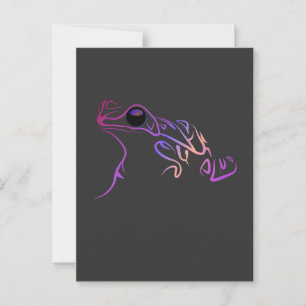 Carte Postale Doodle de grenouille stylisé