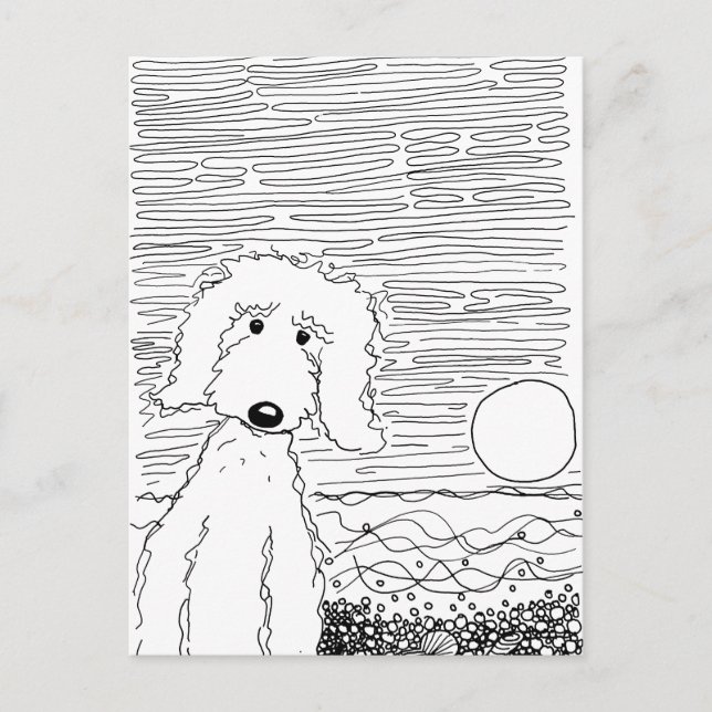 Carte Postale Doodle d'or sur la plage (Devant)